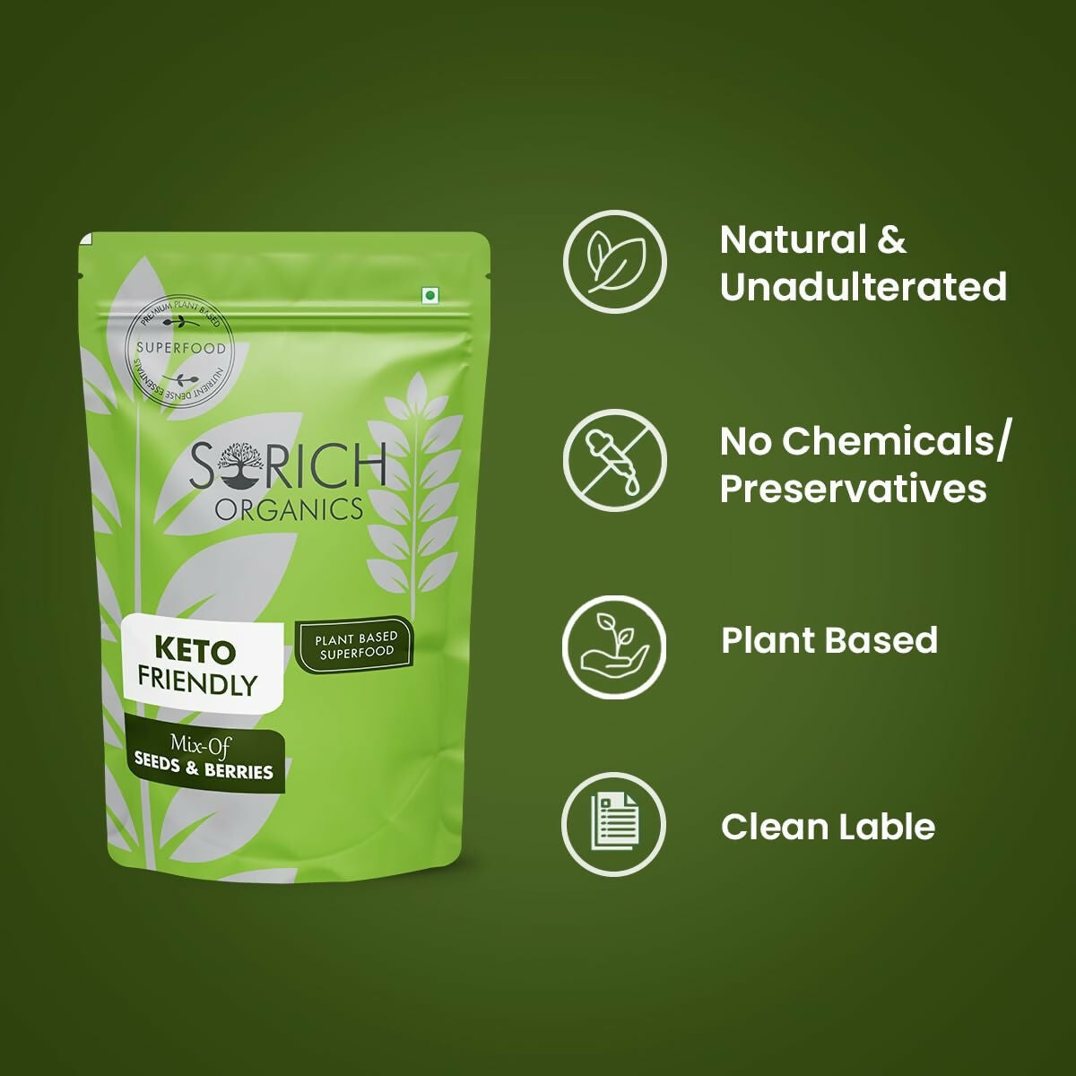 Sorich Organics Keto Mix Seeds and Berries - Swadesiicart