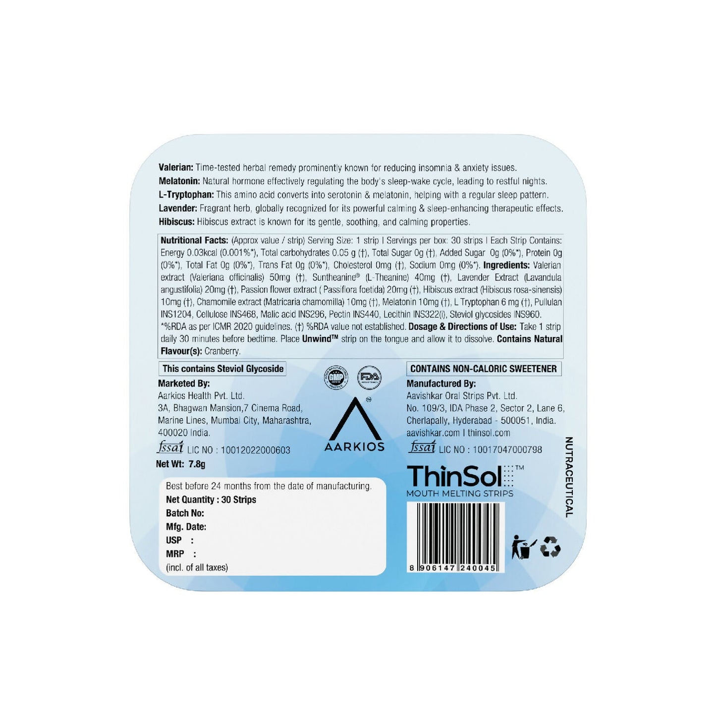 HealthAid Unwind ThiSolves Oral Strips - Swadesiicart