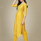 Jyoti Fashion Women's Yellow Rayon Embroidered Kurta Pant Set | Swadesiicart