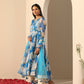Pomcha Jaipur Blue Gul Fiza Anarkali Set | Swadesiicart