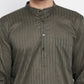Even Apparels Green Men's Pure Cotton Kurta With Band Collar | Swadesiicart