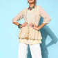 Ahalyaa Off-White Solid Fluid Tie-Up Top | Swadesiicart