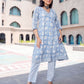 Jyoti Fashion Women's Sky Blue Pure Muslin Heavy Digital Printed Kurta Pant Set | Swadesiicart