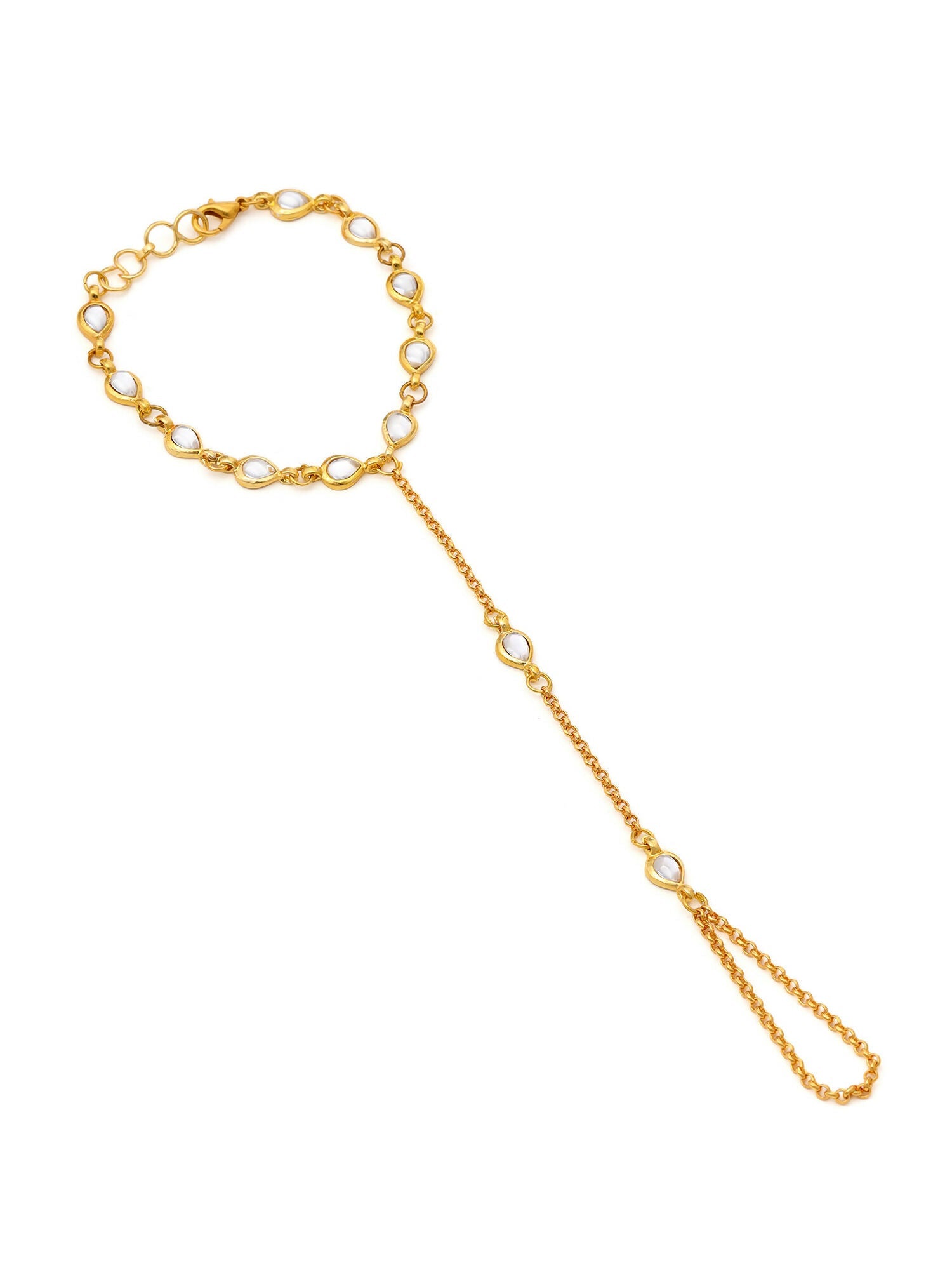 Ruby Raang Kundan & Gold Haath Phool | Swadesiicart