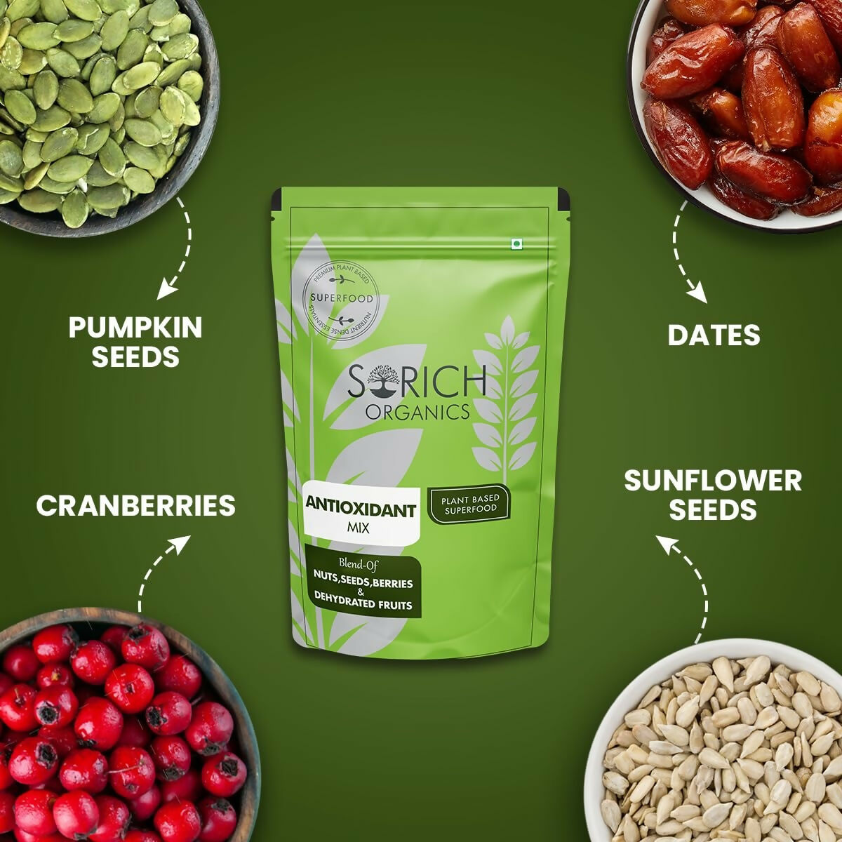 Sorich Organics Antioxidant Mix Nut Seed Berries - Swadesiicart