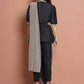 Women Republic Black Cotton Blended Set with Attached Drape | Swadesiicart
