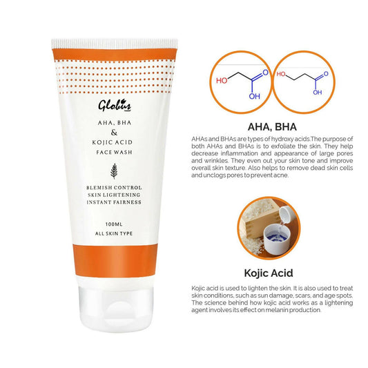 Globus Naturals AHA, BHA Herbal Face Wash - Limited Time Offer - Swadesiicart