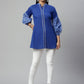 Ahalyaa Women Blue Pure Cotton Printed Tunic | Swadesiicart