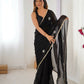 Black Fendy Designer Beads Moti,Val Sequence Work Saree - Siara
