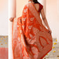 Joban Fashion Orange Banarasi Soft Pure Handloom Banarasi Silk Saree | Swadesiicart