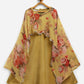 Ahalyaa Mustard Velvet Kids Dress With Attached Dupatta For Girls | Swadesiicart