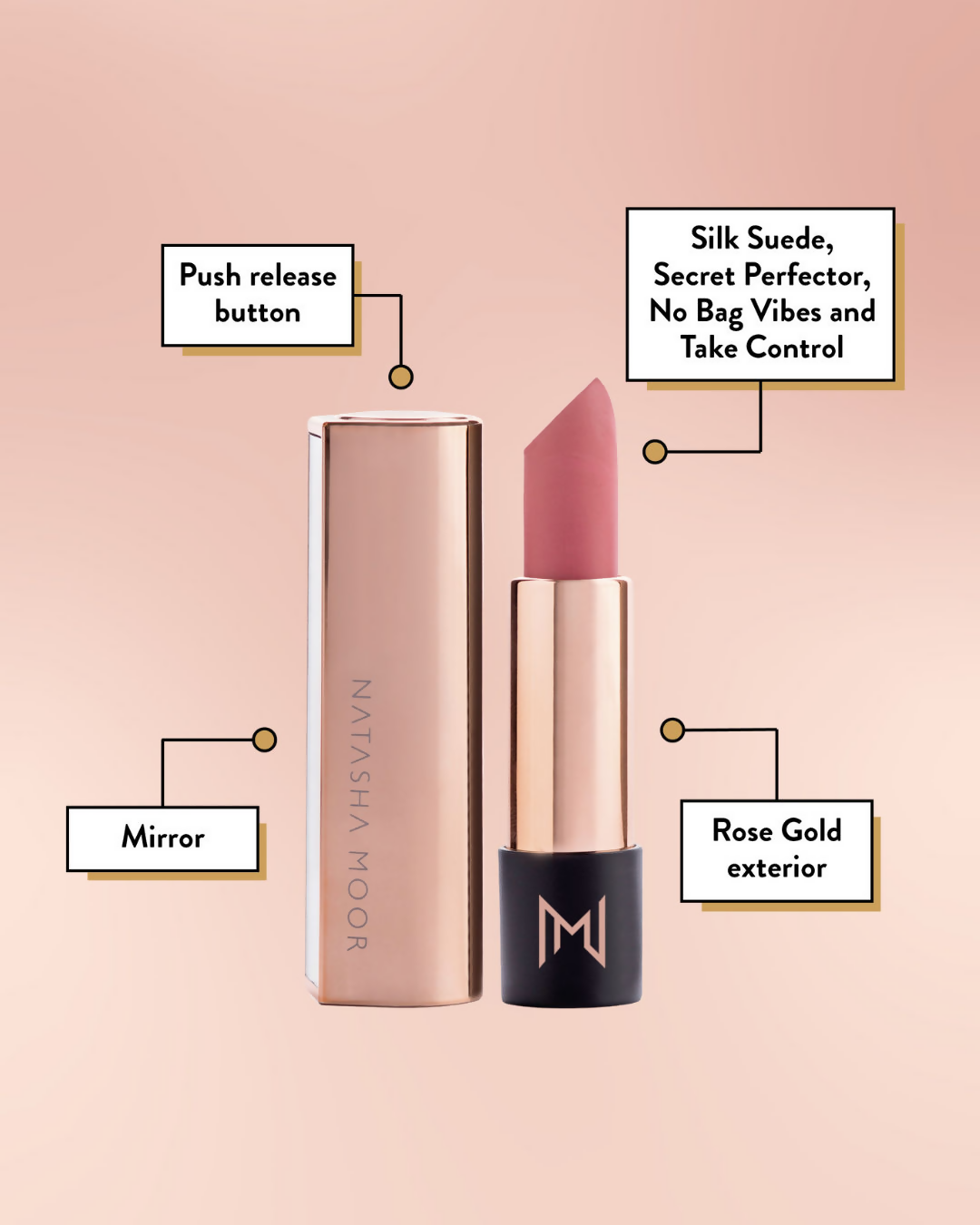 Natasha Moor Silk Suede Lipstick - Muse - Swadesiicart