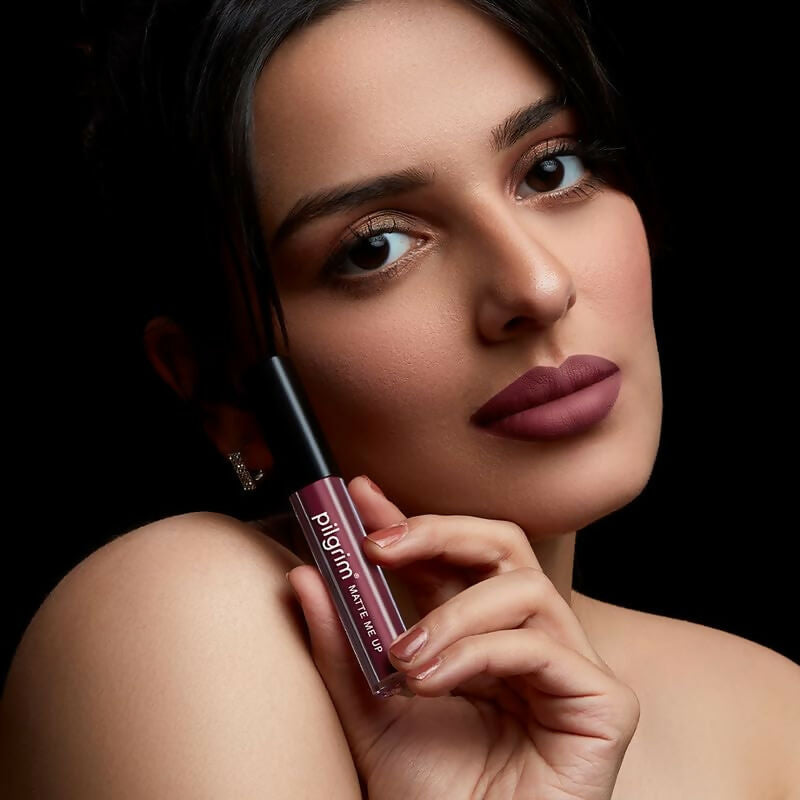 Pilgrim Liquid Matte Lipstick with Hyaluronic Acid - Berry Tease - Swadesiicart