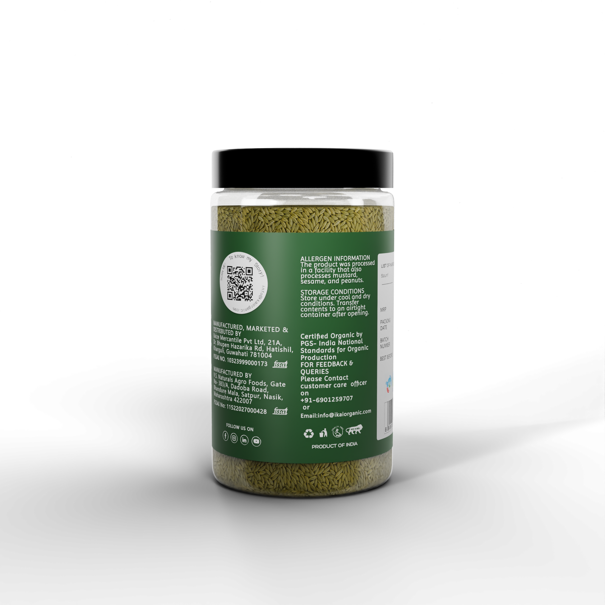4 - Organic Fennel Seeds - 100g