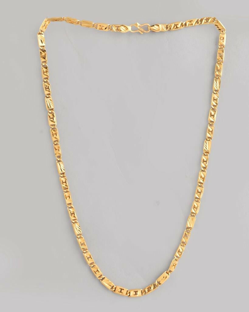 VOJ Gold-Polished Self Designed Biscuit Chain | Swadesiicart