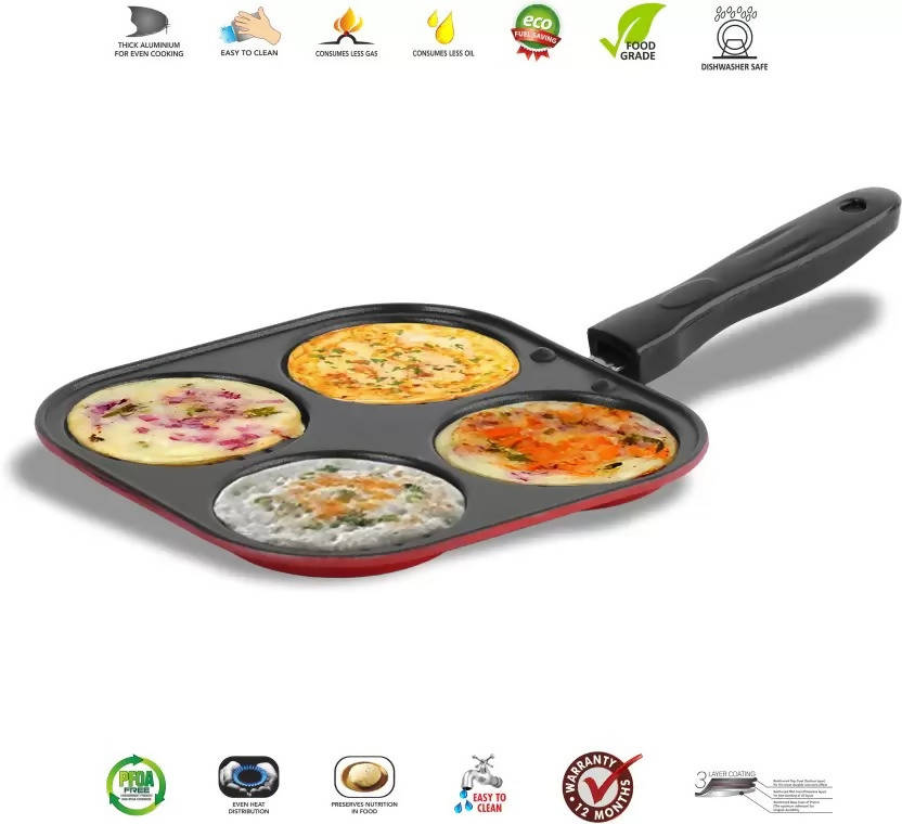Sumeet Aluminium Non Stick 2.6mm Thick Mini Multi Snack Maker Pan - Swadesiicart