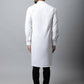 Even Apparels White Color Pure Cotton Solid Men's Kurta With Shirt Collar (SLD1203) | Swadesiicart