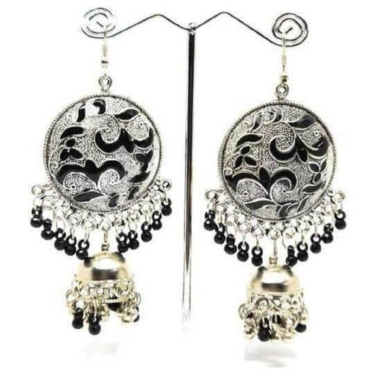 MS Fashion India Muskan Fancy Handmade Chandbali Style Jhumka with Beaded Earrings | Swadesiicart