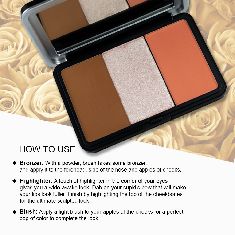 Daily Life Forever52 Glambo - Contour Highlighter Blush Palette - Golden Rose | Swadesiicart
