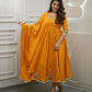 The52 Orange Women's Gorgeous Viscose Fabric Embroidered Work Flared Kurta Pant and Dupatta Set - Swadesiicart