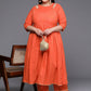 Ahalyaa Women's Traditional wear Kurta Set - Orange | Swadesiicart