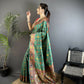 Joban Fashion Green Banarasi Soft Silk Woven Saree | Swadesiicart
