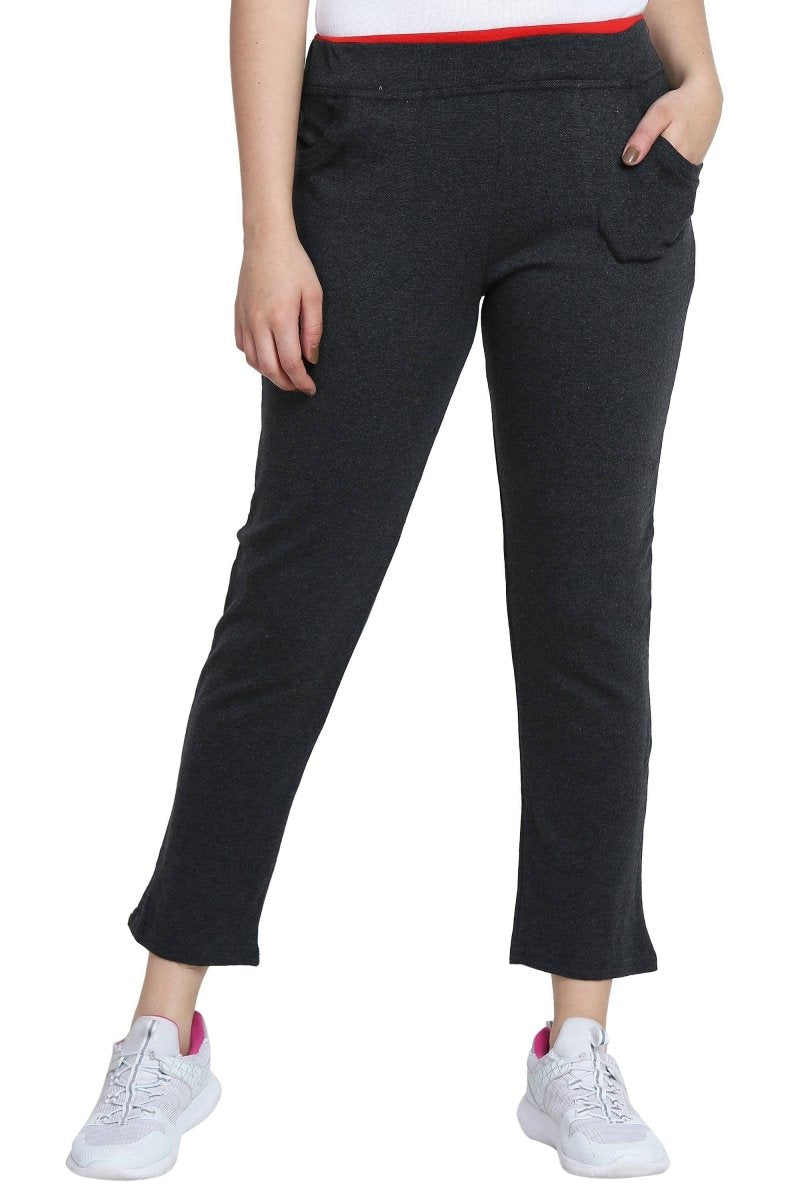 Asmaani Dark Grey color Hosiery Lower with Two Side Pockets.