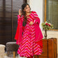Aayaa Designer Printed Tebby Silk Suit - Multi Color