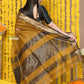 Very Much Indian Rajsi - Handloom Ari Checks Cotton Silk Saree With Golden Border - Yellow | Swadesiicart