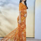 Orange Georgette Designer Printed Ready to Wear Saree - Samyana | Swadesiicart