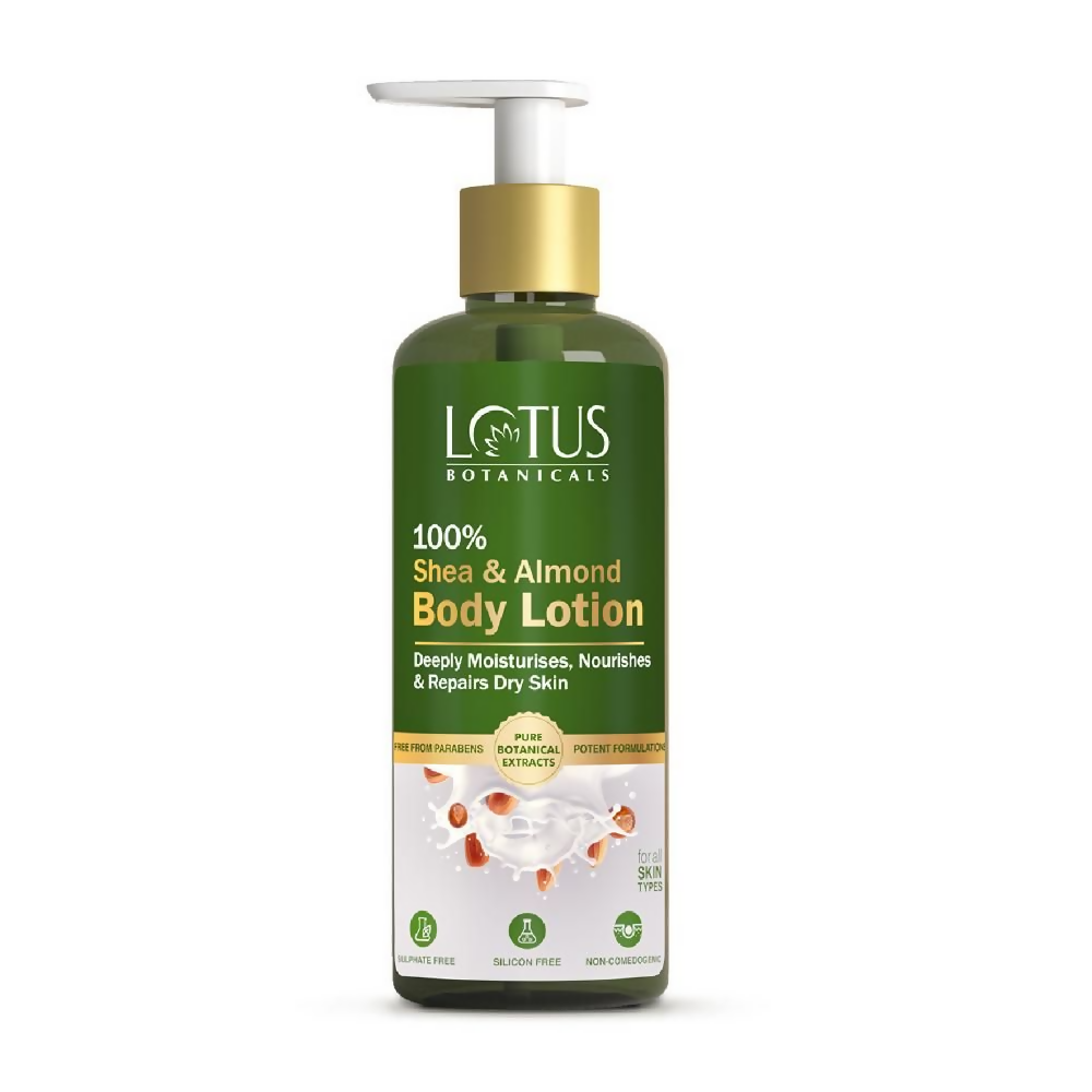 Lotus Botanicals 100% Shea & Almond Body Lotion | Swadesiicart