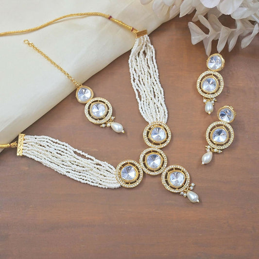 Joban Fashion Copper Polki Pearl Choker | Swadesiicart
