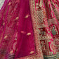 Jyoti Fashion Women's Rani Pink Velvet Fancy Dori & Sequins with Multi Thread Embroidered with Diamond Work Wedding Lehenga Choli | Swadesiicart