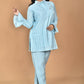 Morchari Women And Hand Embroidery Co-Ords-Sky Blue - Swadesiicart