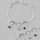 VOJ Set of 2 Silver Plated Peacock Shaped Multi Color Anklet - Swadesiicart