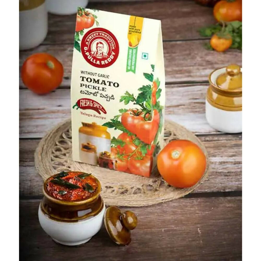 Pulla Reddy Tomato Pickle Without Garlic - Swadesiicart
