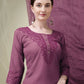Jyoti Fashion Women's Onion Cotton Blend Embroidery & Sequence work Kurta with Trouser & Dupatta | Swadesiicart
