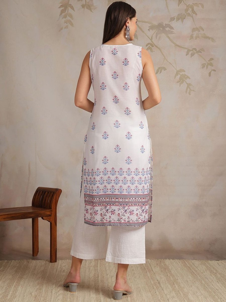 Anouk Women Printed Chikankari Kurta - Swadesiicart