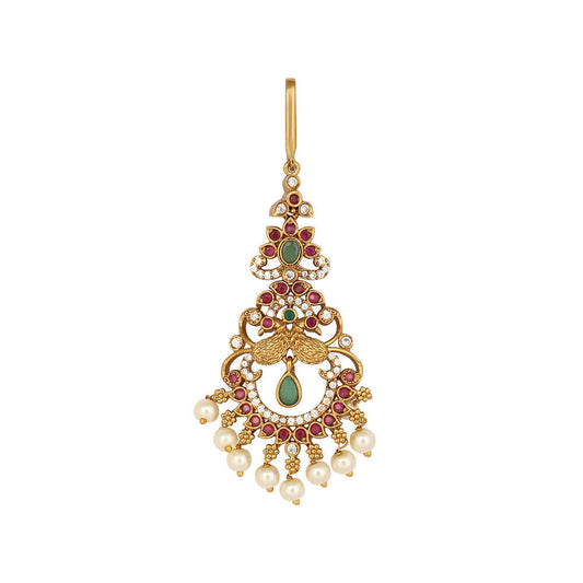 Nuyug 18K Gold Plated Ethereal Dual Color Maang Tikka | Swadesiicart