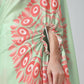 Vastranavya Mint Green & Coral Mandala Print Free Hand Ready to Wear Saree | Swadesiicart