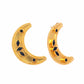 Nuyug 22K Gold-Plated Stone Studded Crescent Shaped Stud Earrings | Swadesiicart