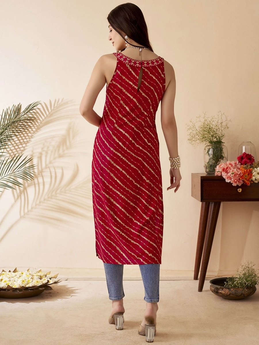 Anouk leheriya Printed Straight Kurta - Swadesiicart