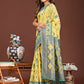 Shree Shyam Fashion Linen Cotton Yellow Saree