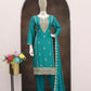Anaita Turquoise Heavy Chinon Readymade Suit with Embroidery & Sequence Work