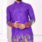 Anaita Violet Dola Silk Straight Kurta With Foil Work
