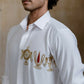 British White Kanaka Murti Shirt By Hilo Design | Swadesiicart