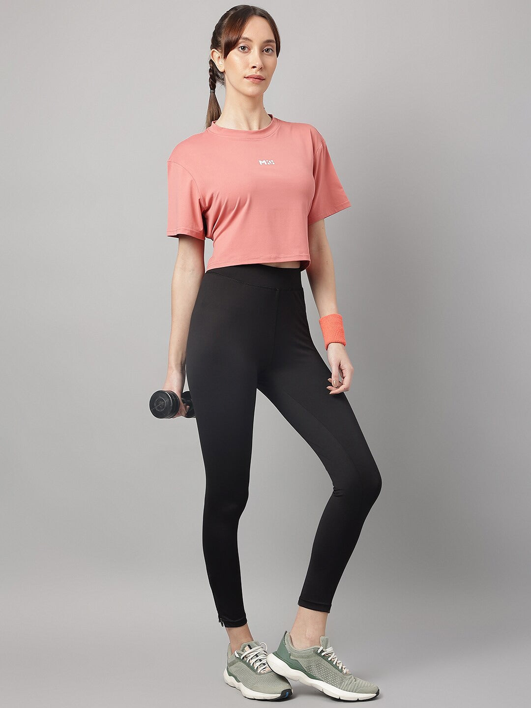MKH Round Neck Short Sleeves Dri-FIT Yoga Sports Crop T-shirt - Swadesiicart