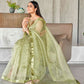Tikhi Imli Sequinned Organza Saree | Swadesiicart