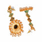 Shoshaa Gold-Toned & Green Contemporary Jhumkas Earrings | Swadesiicart