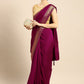 Anouk Purple Cotton Blend Solid Banarasi Saree | Swadesiicart